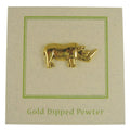 Rhinoceros Gold Lapel Pin