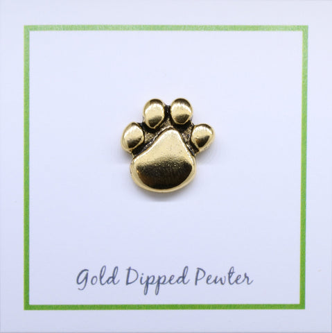 Paw Print Gold Lapel Pin