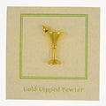 Martini Glass Gold Lapel Pin