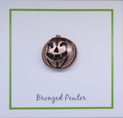 Jack O' Lantern Copper Lapel Pin