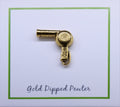 Hair Dryer Gold Lapel Pin