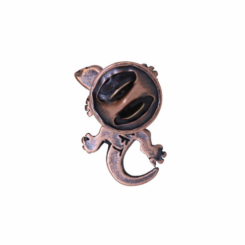 Gecko Copper Lapel Pin