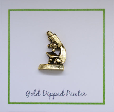 Stereo Microscope Gold Lapel Pin