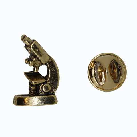 Stereo Microscope Gold Lapel Pin