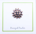 Sun Face Copper Lapel Pin