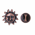 Sun Face Copper Lapel Pin