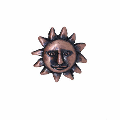 Sun Face Copper Lapel Pin | lapelpinplanet