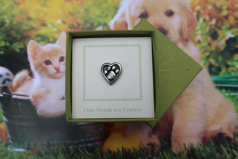 Heart and Paw Lapel Pin