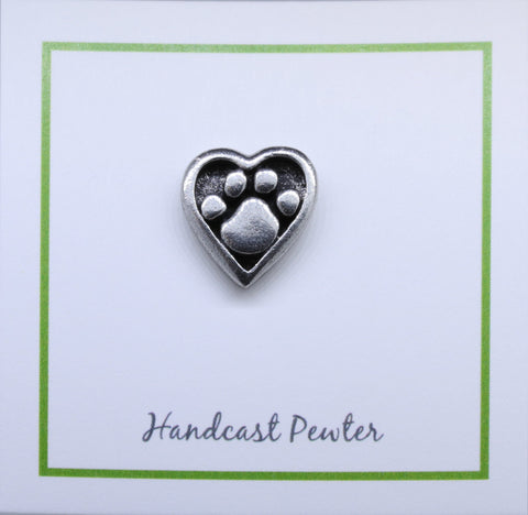 Heart and Paw Lapel Pin
