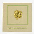 Four Leaf Clover Gold Lapel Pin