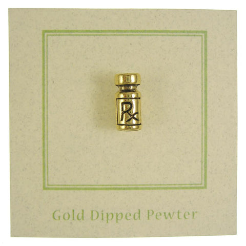 Immunization Vial Gold Lapel Pin
