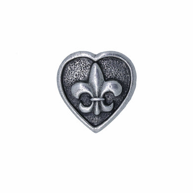 Fleur de Lis Heart Lapel Pin