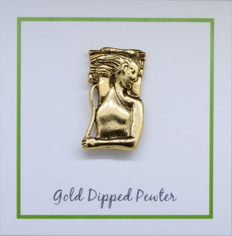 Breast Cancer Awareness Gold Lapel Pin
