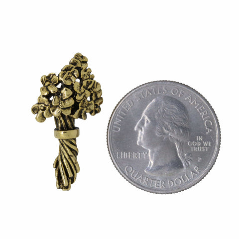 Bouquet of Flowers Gold Lapel Pin