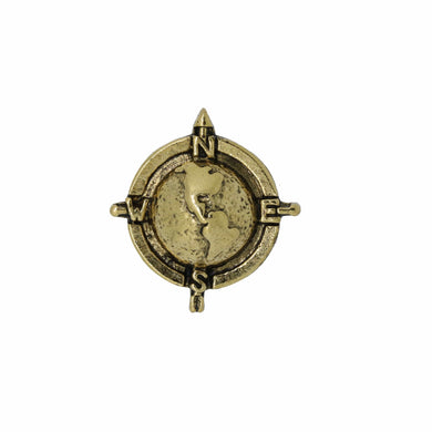 Globe Compass Gold Lapel Pin