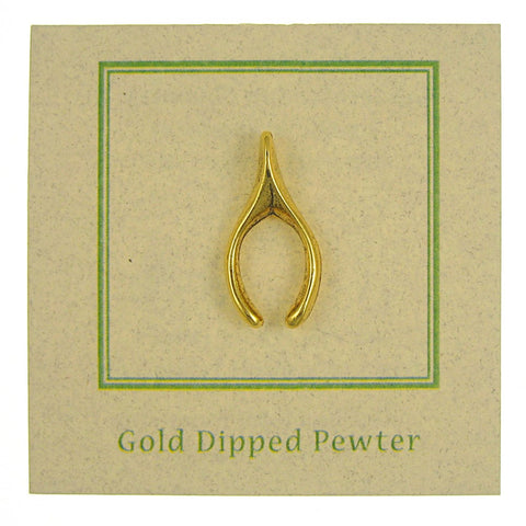 Wishbone Gold Lapel Pin