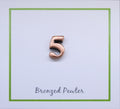 Number 5 Copper Lapel Pin