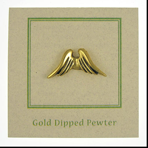 Angel Wings Gold Lapel Pin