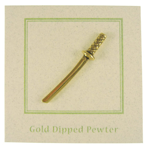 Samurai Sword Gold Lapel Pin