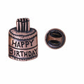 Birthday Cake Copper Lapel Pin