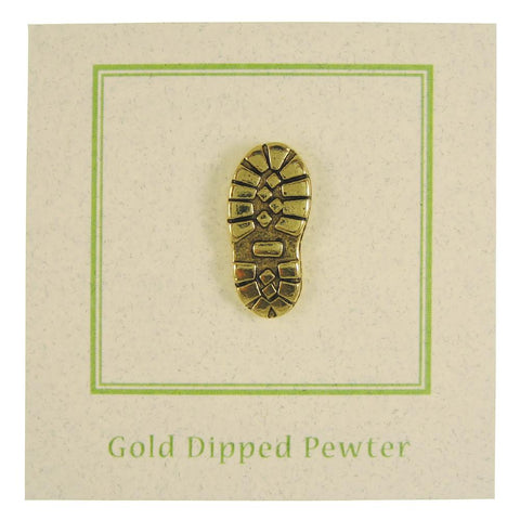 Hiking Boot Gold Lapel Pin