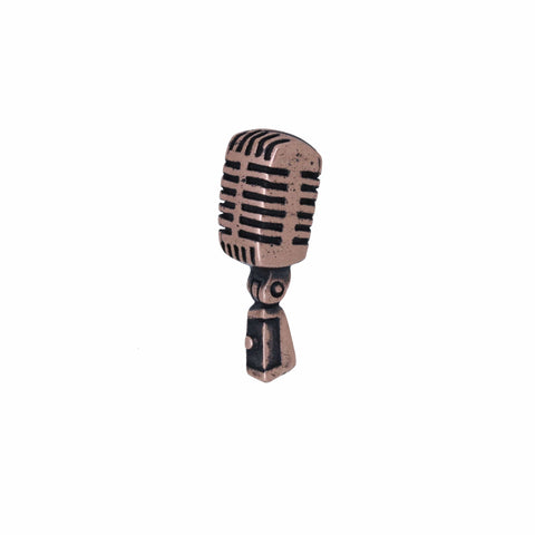 Microphone Copper Lapel Pin