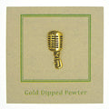 Microphone Gold Lapel Pin