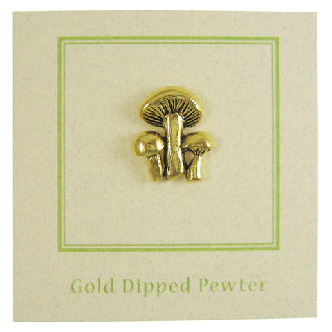 Mushrooms Gold Lapel Pin