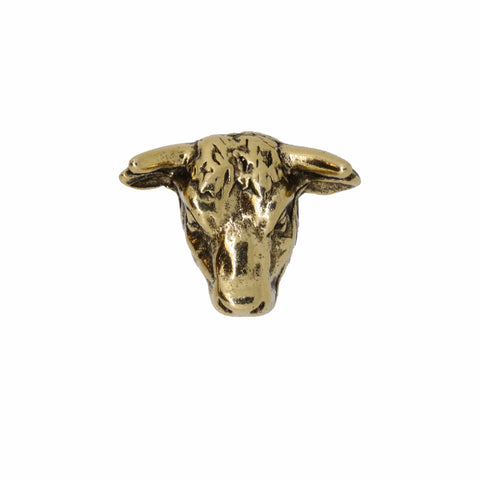 Bull Head Gold Lapel Pin