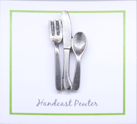Fork Knife and Spoon Lapel Pin