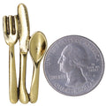 Fork Knife and Spoon Gold Lapel Pin