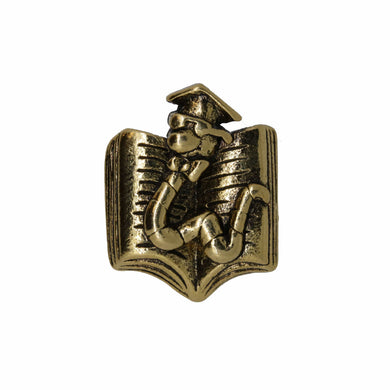 Bookworm Scholar Gold Lapel Pin