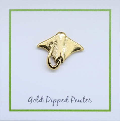 Sting Ray Gold Lapel Pin