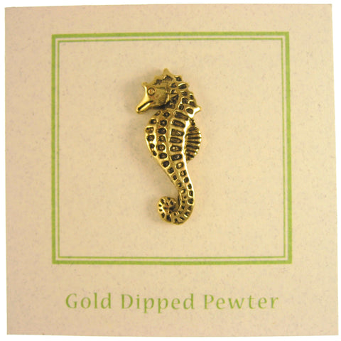 Seahorse Gold Lapel Pin