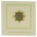 Ship's Wheel Gold Lapel Pin