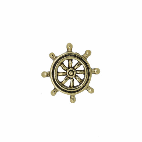 Ship's Wheel Gold Lapel Pin