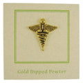 Caduceus Gold Lapel Pin