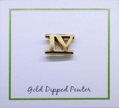 Roman Numeral Gold Lapel Pins
