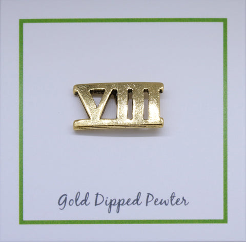 Roman Numeral Gold Lapel Pins