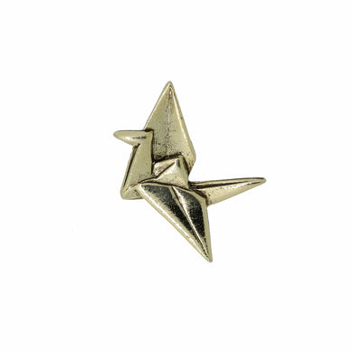 Origami Crane Gold Lapel Pin