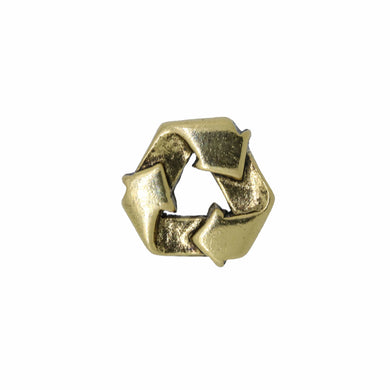 Recycle Symbol Gold Lapel Pin