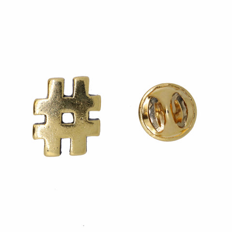 Hashtag Gold Lapel Pin