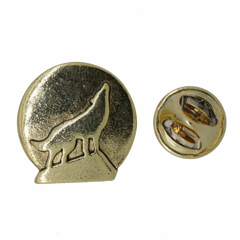 Howling Wolf Gold Lapel Pin