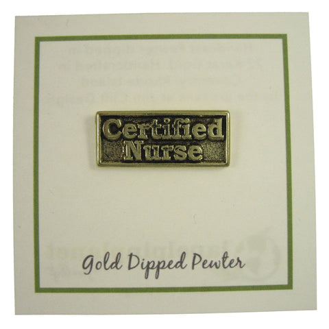 Certified Nurse Gold Lapel Pin