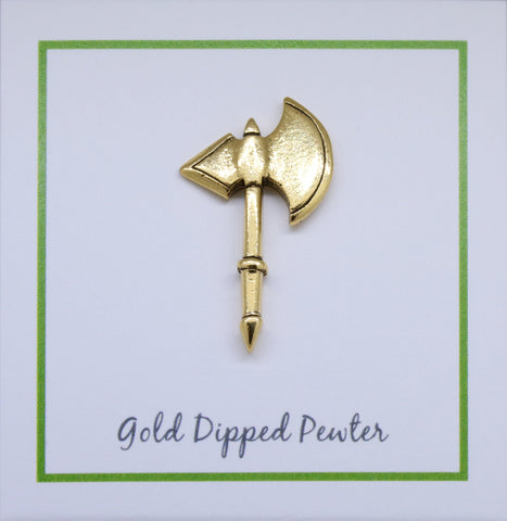 Battle Axe Gold Lapel Pin