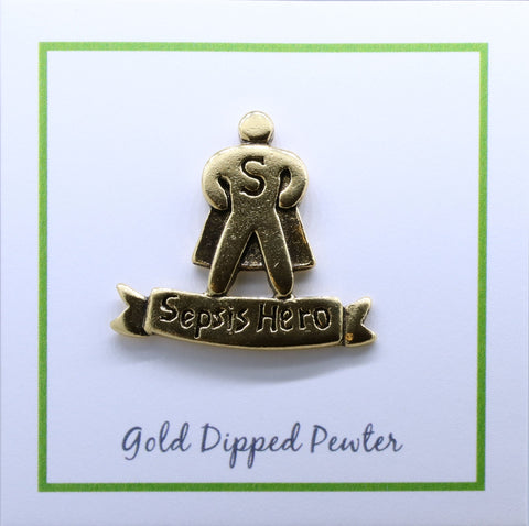 Sepsis Hero Gold Lapel Pin