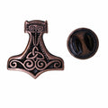 Viking Thor's Hammer Copper Lapel Pin