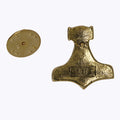 Viking Thor's Hammer Gold Lapel Pin