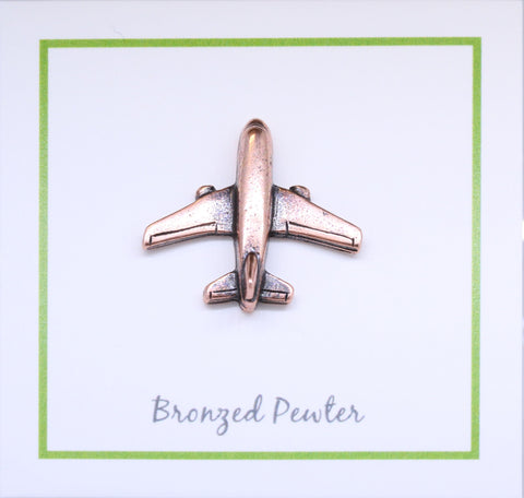 Jet Airplane Copper Lapel Pin