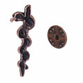 Rod of Asclepius Copper Lapel Pin